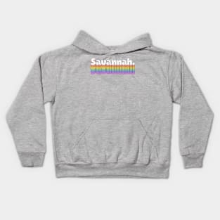 Savannah  //\\// Retro Typography Design Kids Hoodie